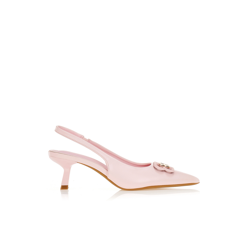 Γόβες ροζ με ιδιαίτερο τακούνι και αγκράφα ΡΟΖ