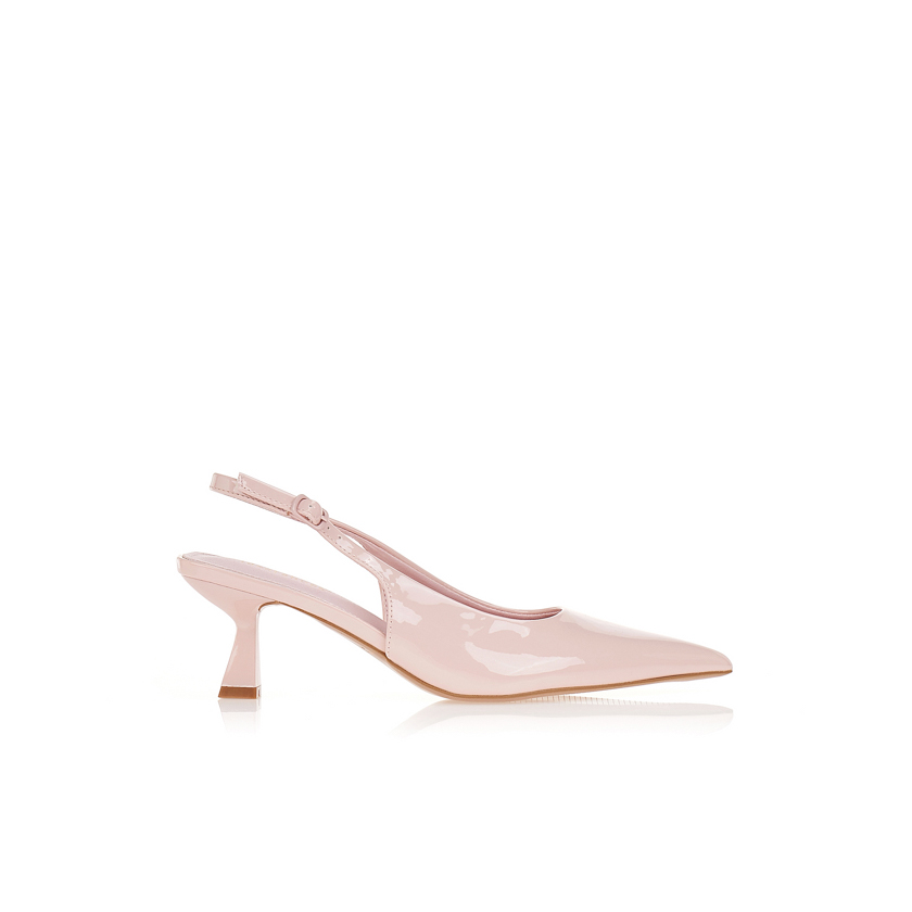 Γόβες slingback σε λουστρίνι ΡΟΖ