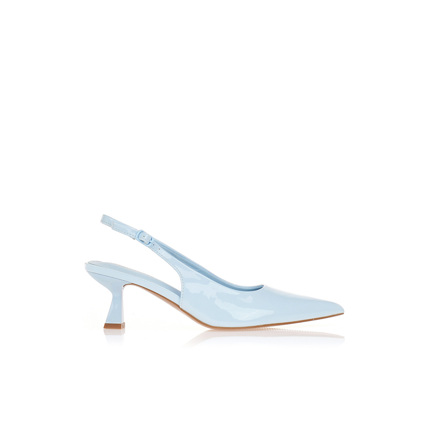 Γόβες slingback σε λουστρίνι ΓΑΛΑΖΙΟ