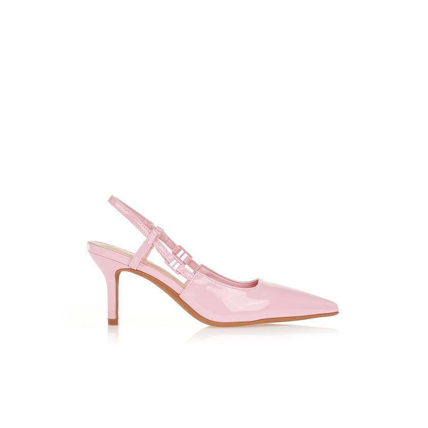 Γόβες ροζ λουστρίνι μυτερές ΡΟΖ