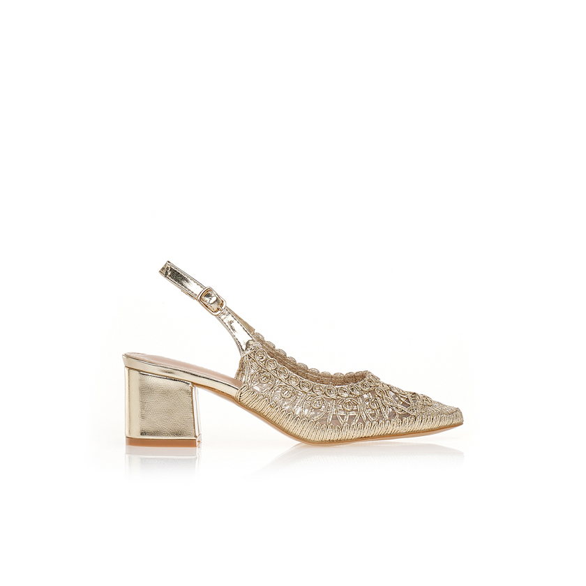 Γόβες χρυσές με διάτρητο σχέδιο ΧΡΥΣΟ