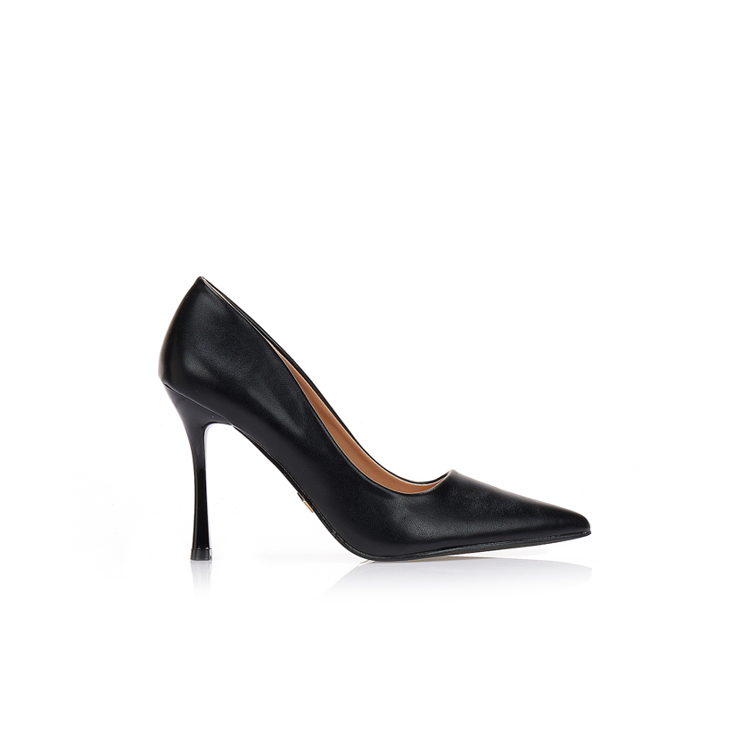 Tsoukalas Γόβες TSOUKALAS μαύρες δερματίνη μυτερές ΜΑΥΡΟ