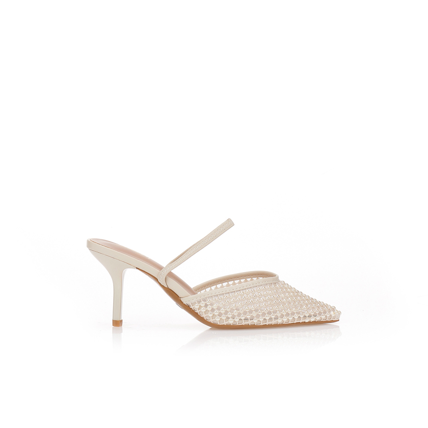 Γόβες με δίχτυ και διακοσμητικές χάντρες ΜΠΕΖ