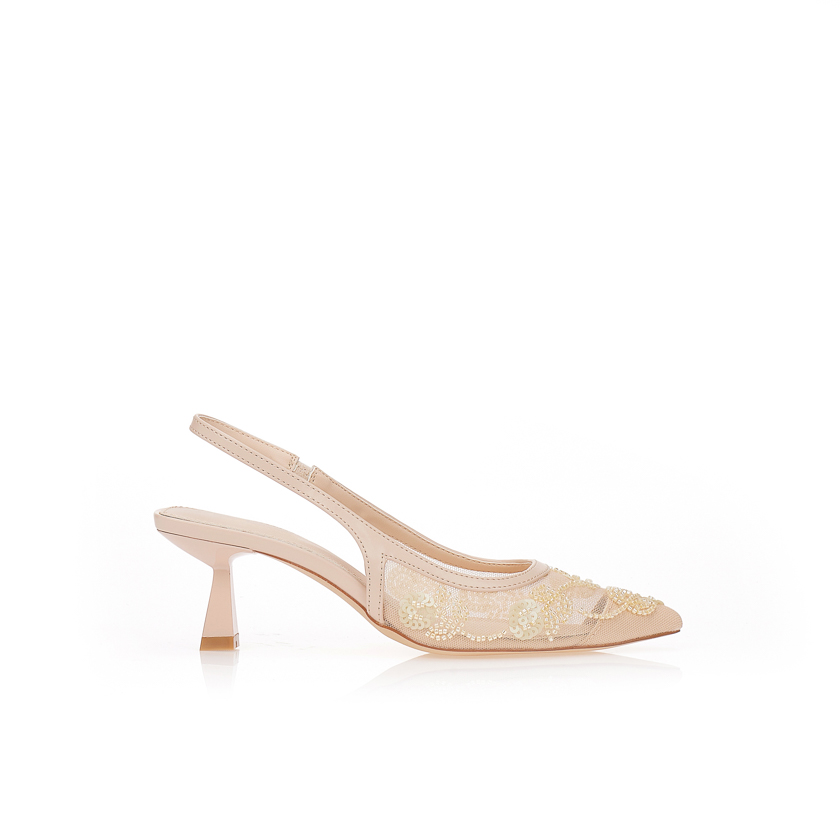 Γόβες slingback με σχέδιο λουλουδιών ΜΠΕΖ