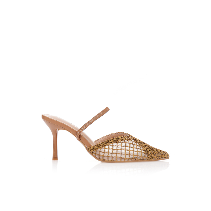 Γόβες πούρο με πλεκτό σχέδιο στη φάσα ΠΟΥΡΟ