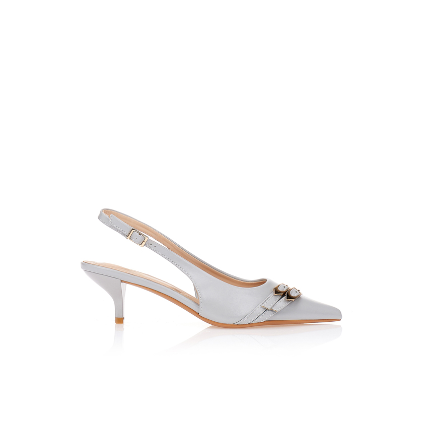 Γόβες γαλάζιες με λουράκια και αγκράφα ΓΑΛΑΖΙΟ