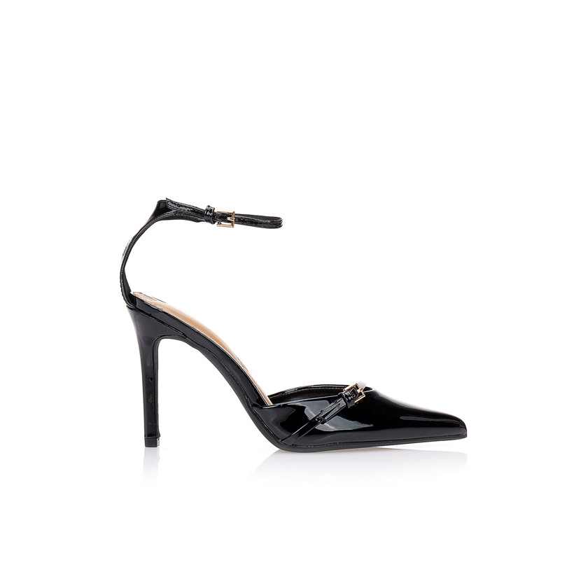 Γόβες μαύρες slingback με μπαρέτα ΜΑΥΡΟ