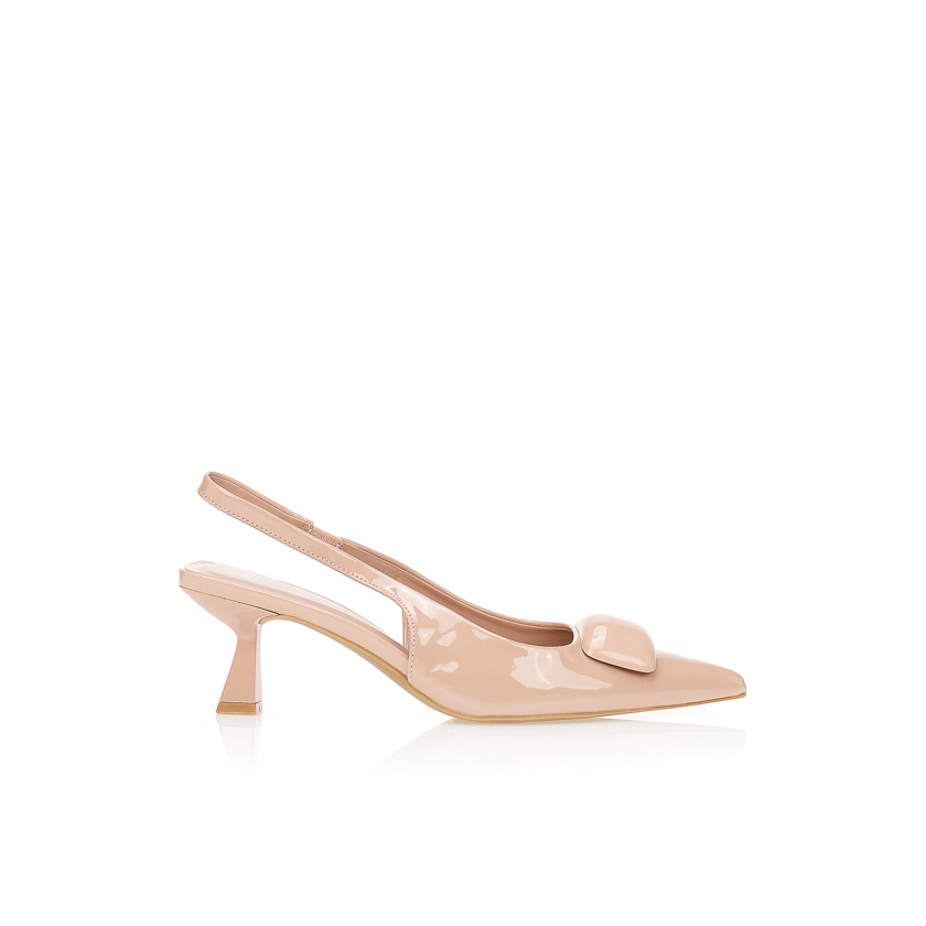 Γόβες nude slingback με αγκράφα NUDE
