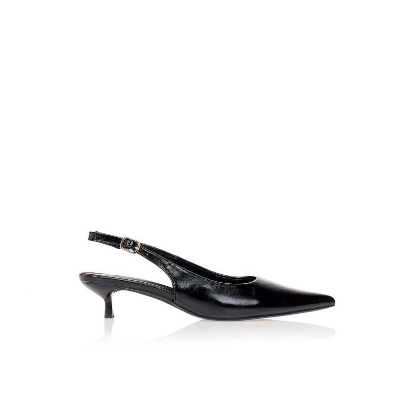 Tsoukalas Γόβες μαύρες slingback χαμηλές ΜΑΥΡΟ