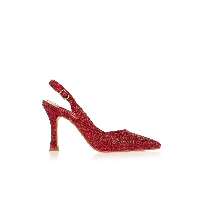 Γόβες κόκκινες λούρεξ μυτερές ΚΟΚΚΙΝΟ