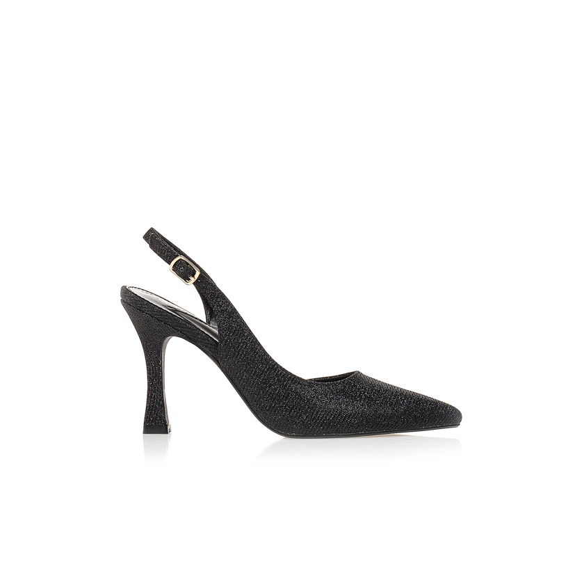 Γόβες μαύρες λούρεξ μυτερές ΜΑΥΡΟ