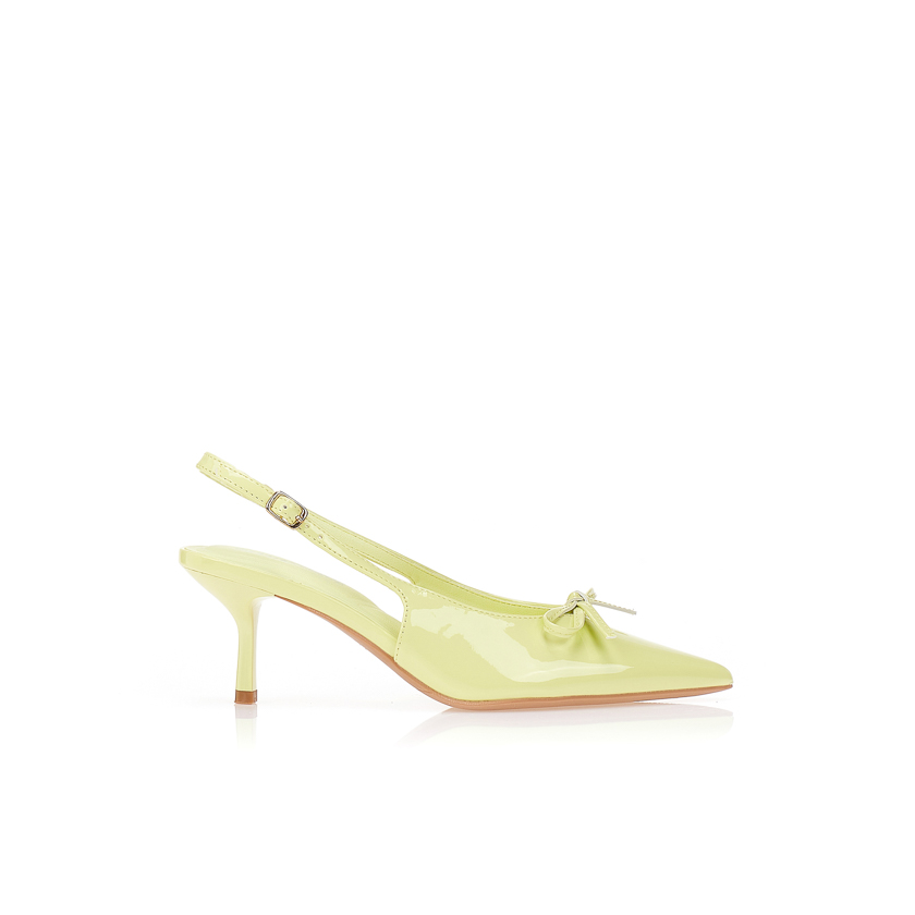 Γόβες λουστρίνι slingback μυτερές ΚΙΤΡΙΝΟ