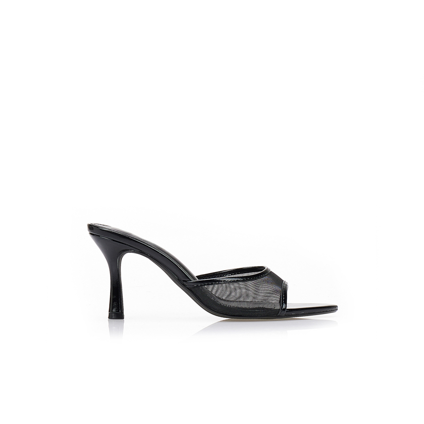 Mules με διάτρητη φάσα ΜΑΥΡΟ