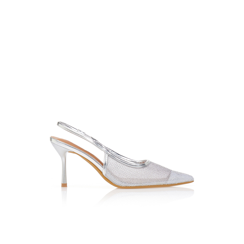 Γόβες μυτερές με μεταλλική όψη ΑΣΗΜΙ