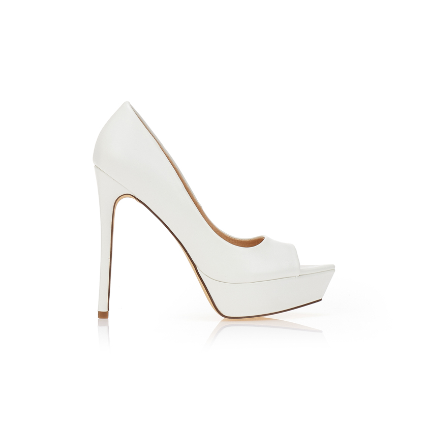 Γόβες λευκές με φιάπα ΛΕΥΚΟ