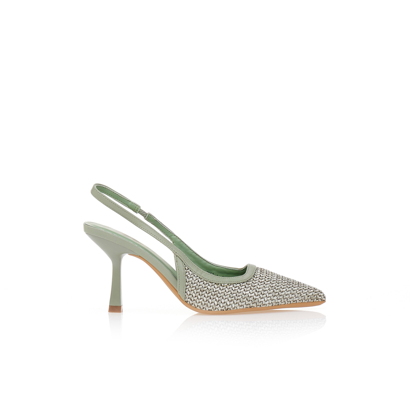 Γόβες πράσινες ψάθινες πλεκτές ΠΡΑΣΙΝΟ