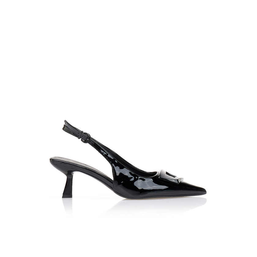 Γόβες λουστρίνι μυτερές ΜΑΥΡΟ