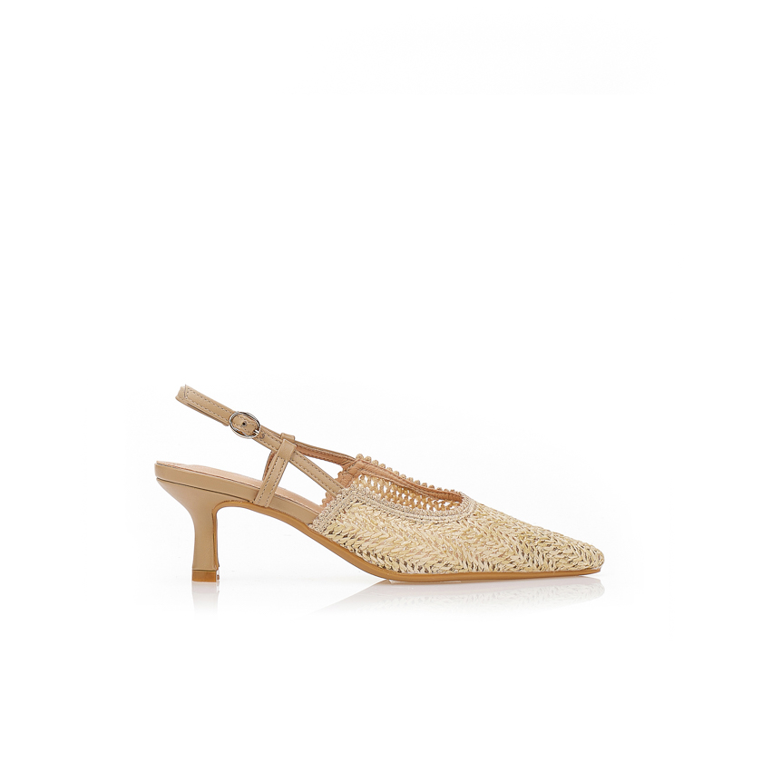 Γόβες slingback ψάθινες μυτερές ΜΠΕΖ