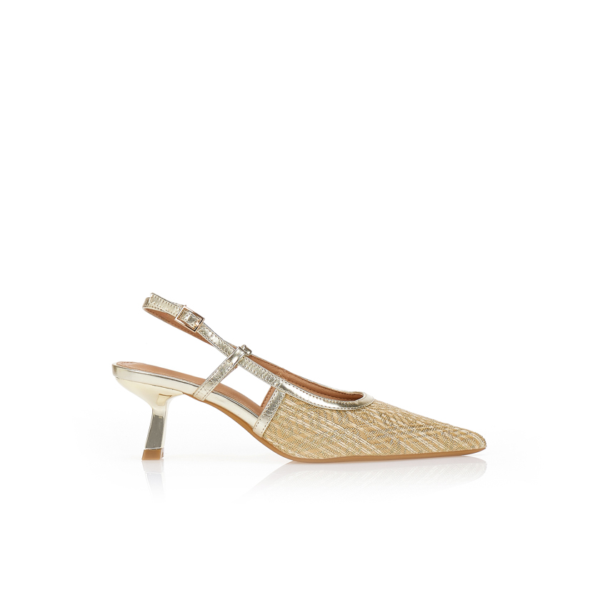 Γόβες χρυσές ψάθινες μυτερές ΧΡΥΣΟ