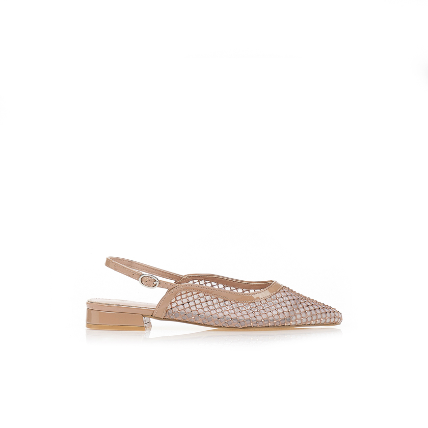 Γόβες slingback με δίχτυ και στρας ΠΟΥΡΟ