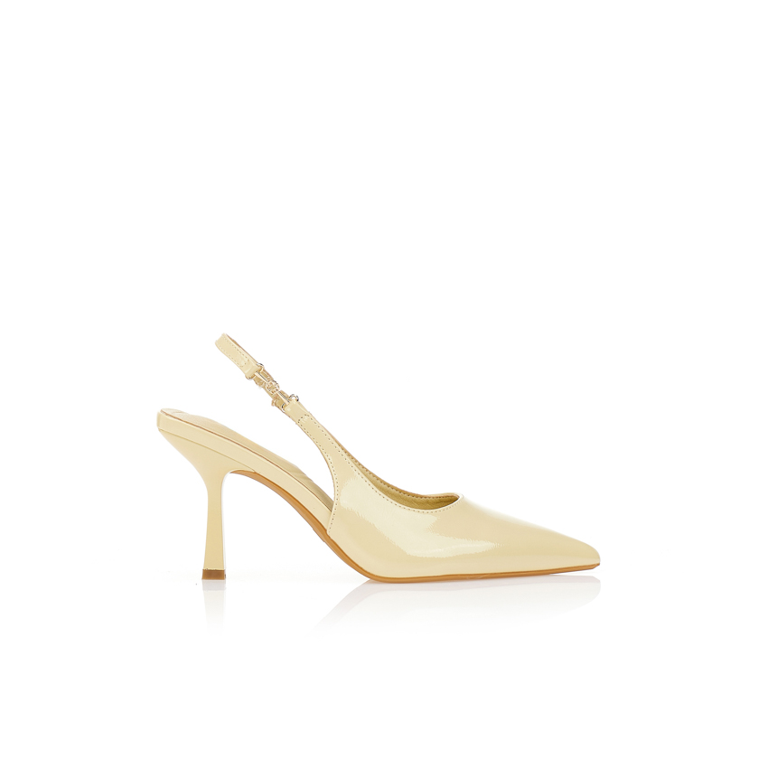 Γόβες slingback λουστρίνι ΚΙΤΡΙΝΟ
