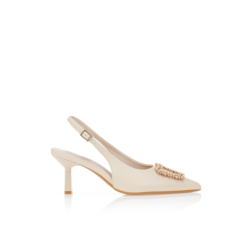 Γόβες δερματίνη με αγκράφα ΜΠΕΖ