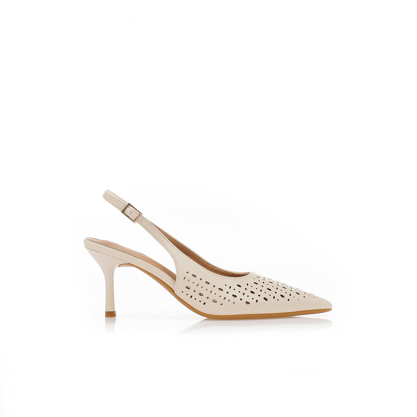 Γόβες δερματίνη με διάτρητο σχέδιο ΜΠΕΖ