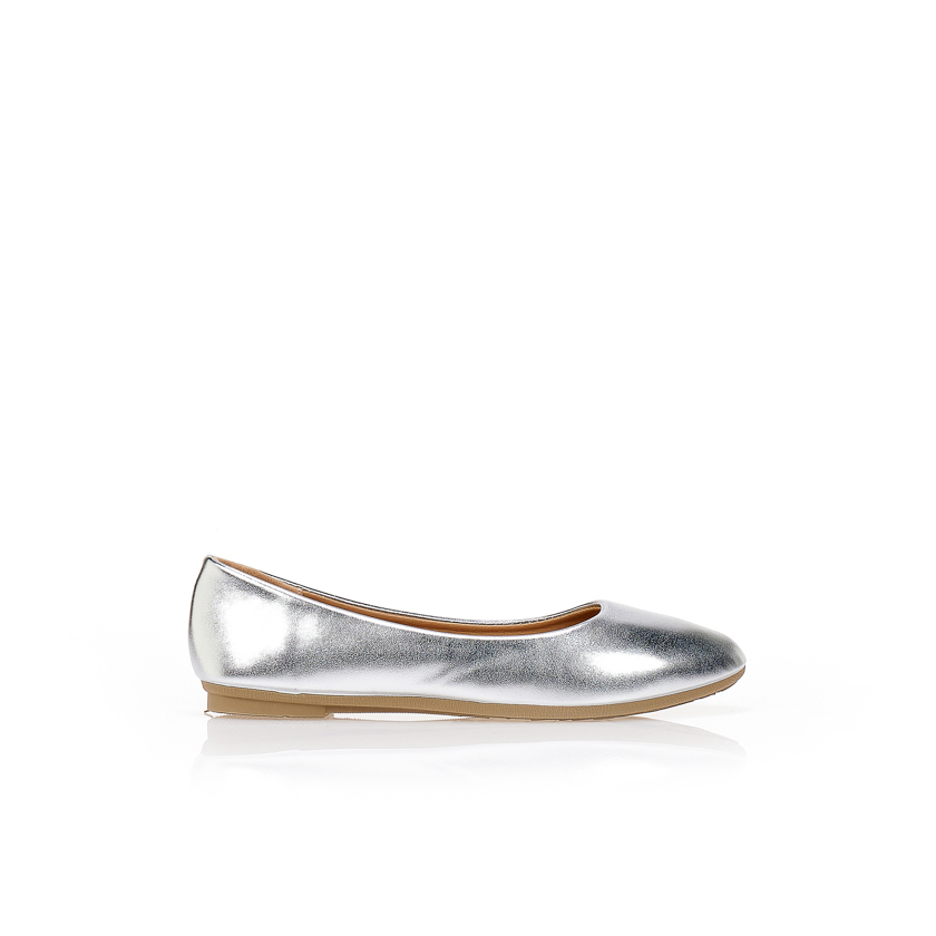 Μπαλαρίνες ασημί λουστρίνι ΑΣΗΜΙ