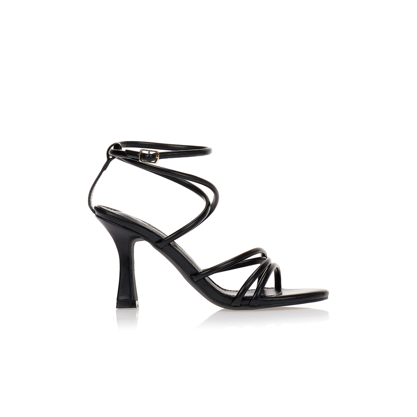 Πέδιλα μαύρα με πολλαπλά λουράκια ΜΑΥΡΟ