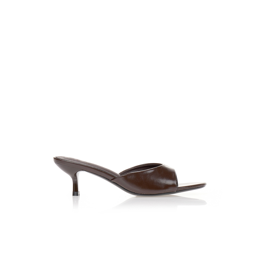 Mules καφέ με ανοιχτή μύτη ΚΑΦΕ