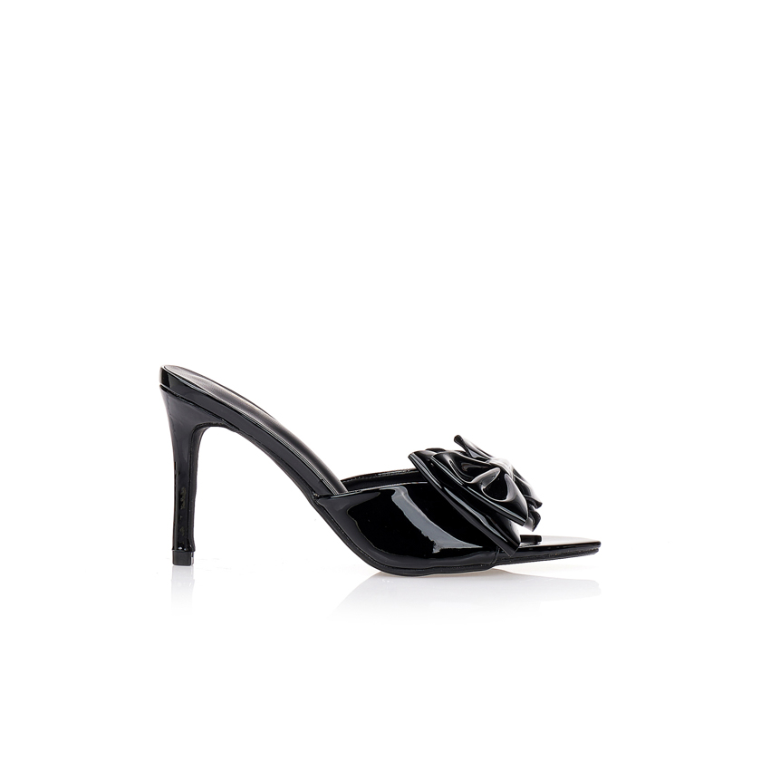 Mules μαύρα με διπλό φιόγκο ΜΑΥΡΟ