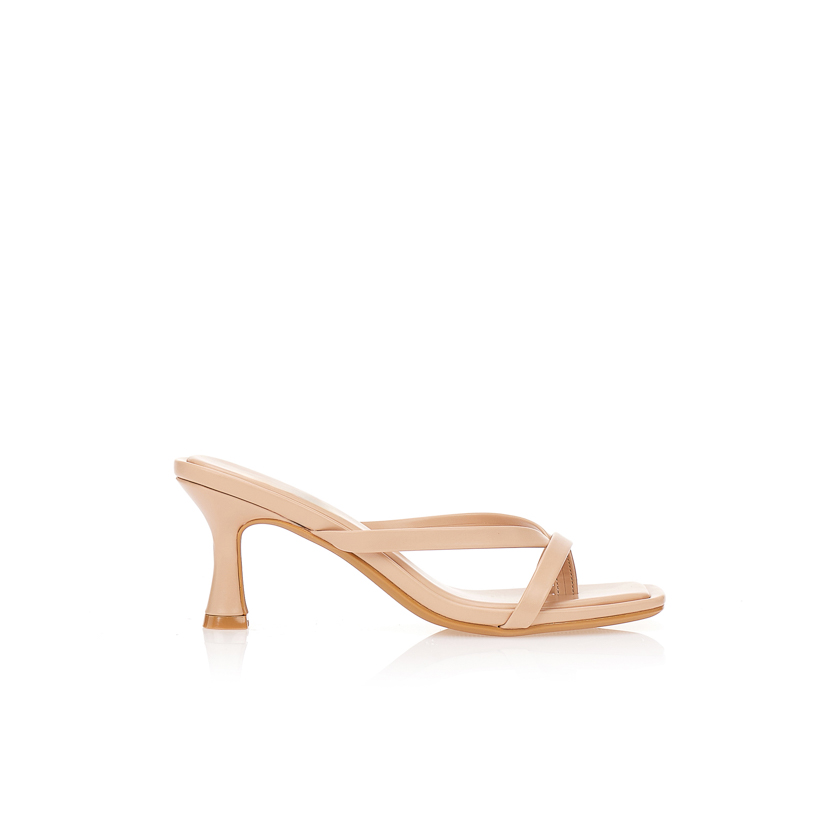 Mules nude με λεπτά λουράκια NUDE