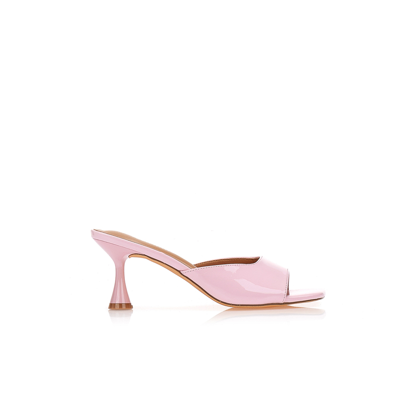 Mules ροζ με ιδιαίτερο τακούνι ΡΟΖ