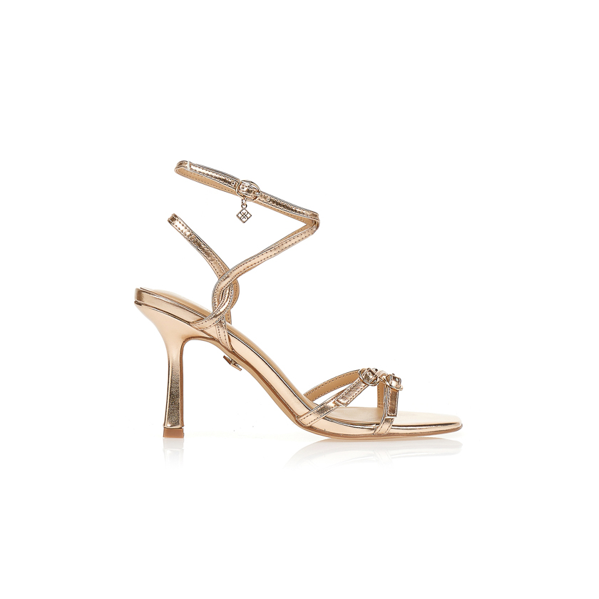 Πέδιλα TSOUKALAS ασημί με χιαστί λουράκια