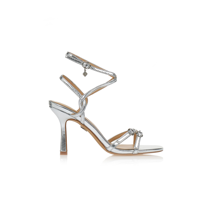 Πέδιλα TSOUKALAS ασημί με χιαστί λουράκια