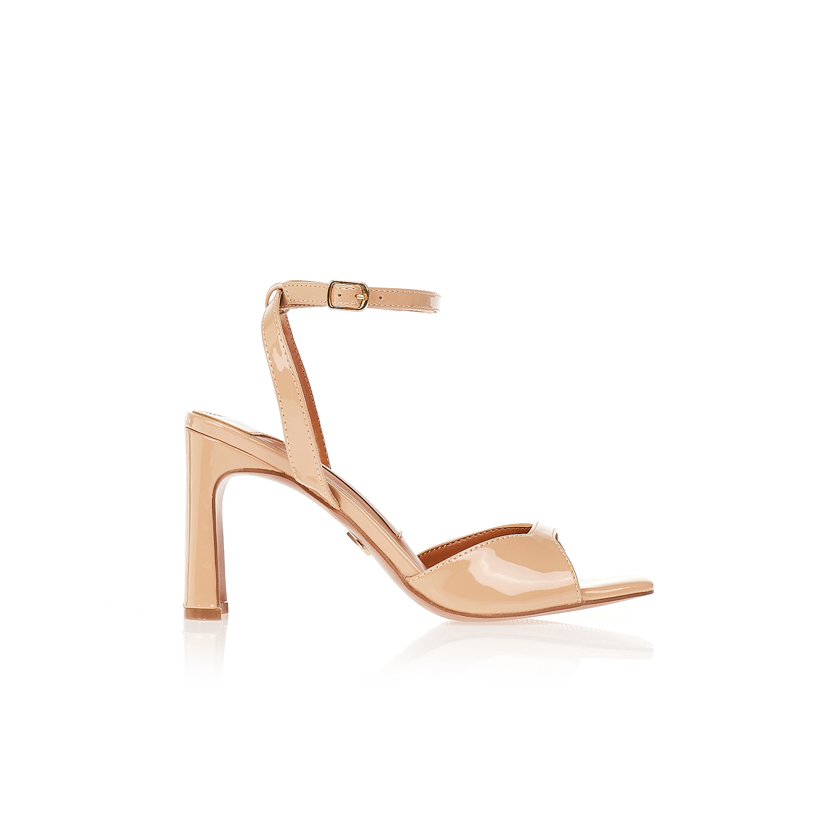 Πέδιλα TSOUKALAS nude με χοντρό τακούνι NUDE