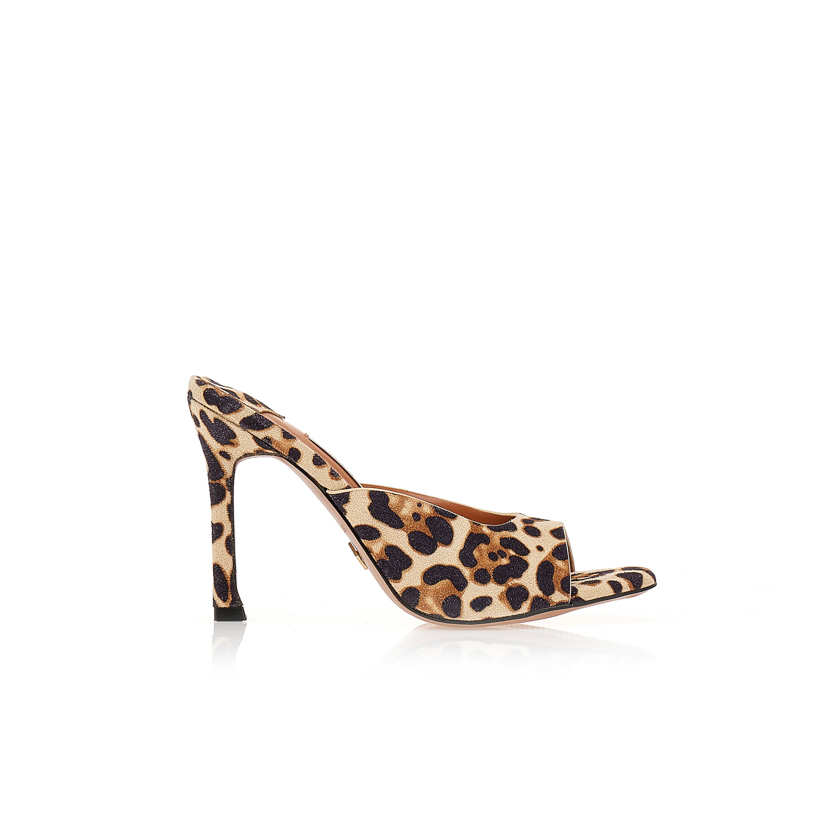 Πέδιλα TSOUKALAS animal print peep toe ΛΕΟΠΑΡ