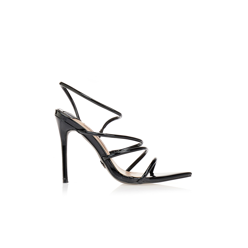 Πέδιλα TSOUKALAS με πολλαπλά λουράκια ΜΑΥΡΟ