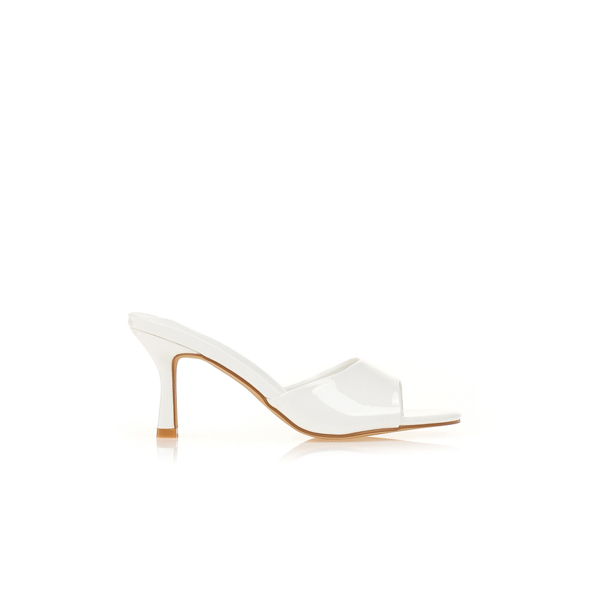 Tsoukalas Mules λουστρίνι λευκά ΛΕΥΚΟ