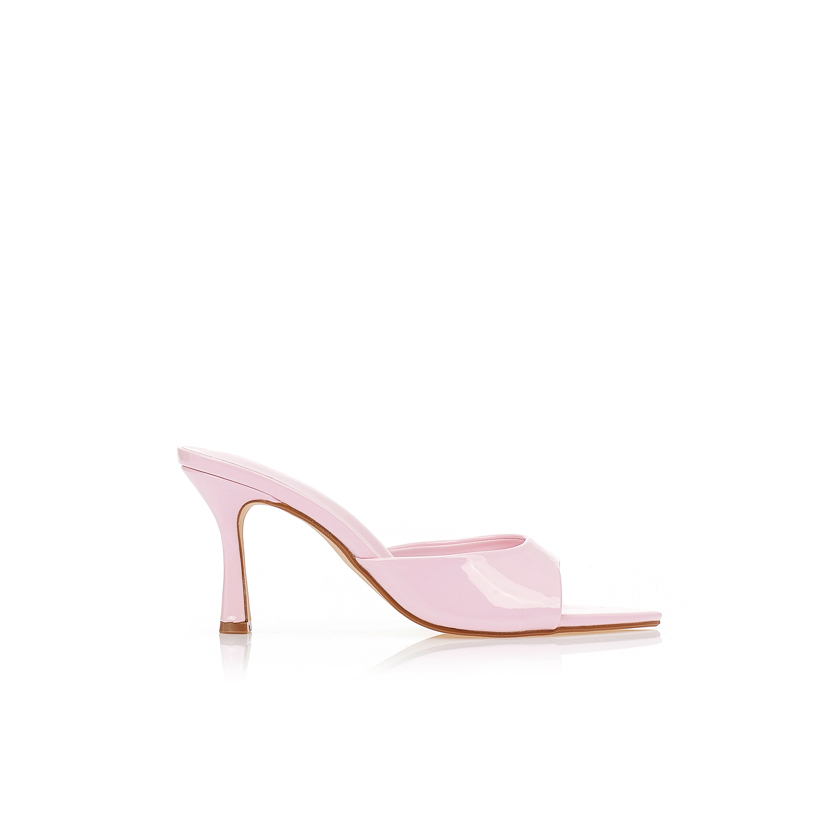 Mules λουστρίνι με μυτερό τελείωμα ΡΟΖ