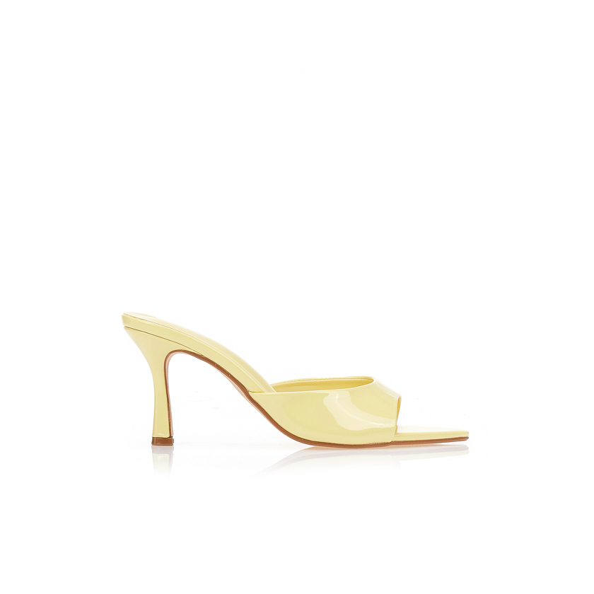 Mules λουστρίνι με μυτερό τελείωμα ΚΙΤΡΙΝΟ