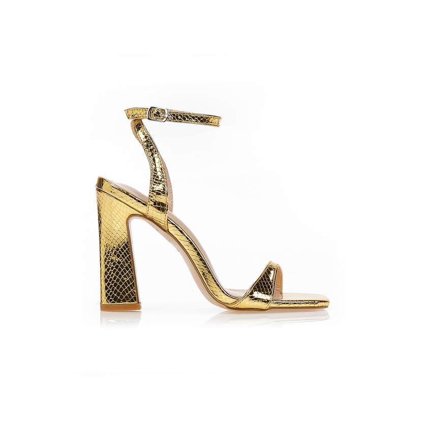 Πέδιλα με ανάγλυφο animal print σχέδιο ΧΡΥΣΟ