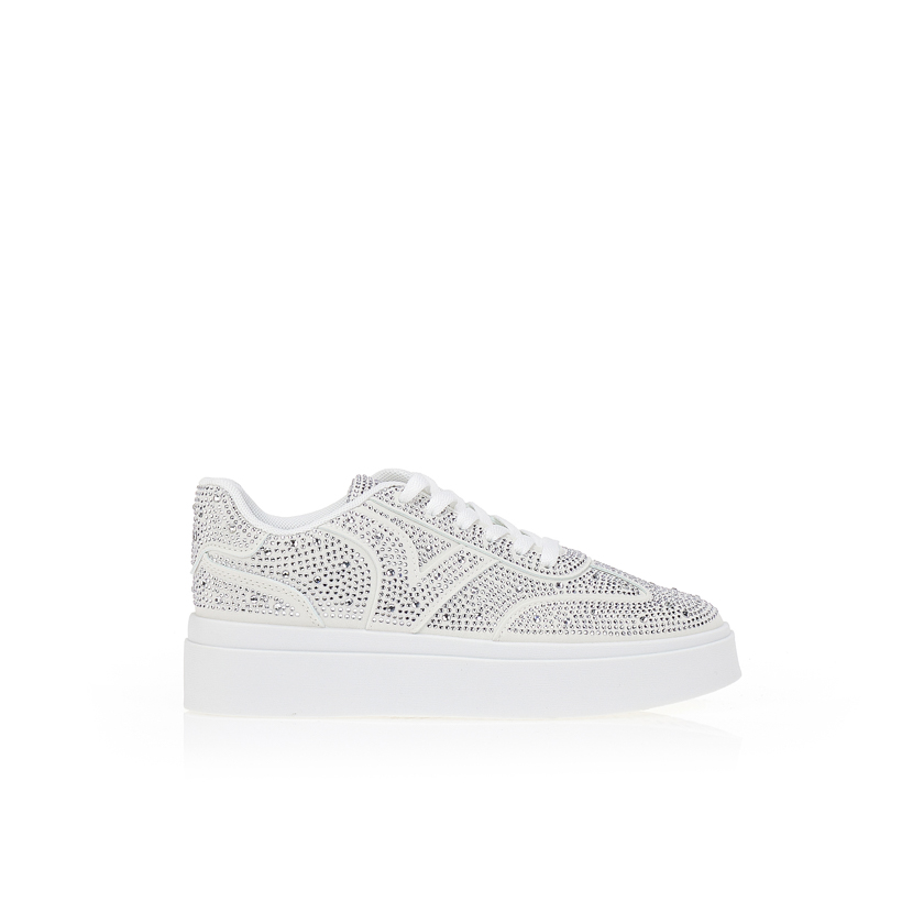 Sneakers με στρας ΛΕΥΚΟ