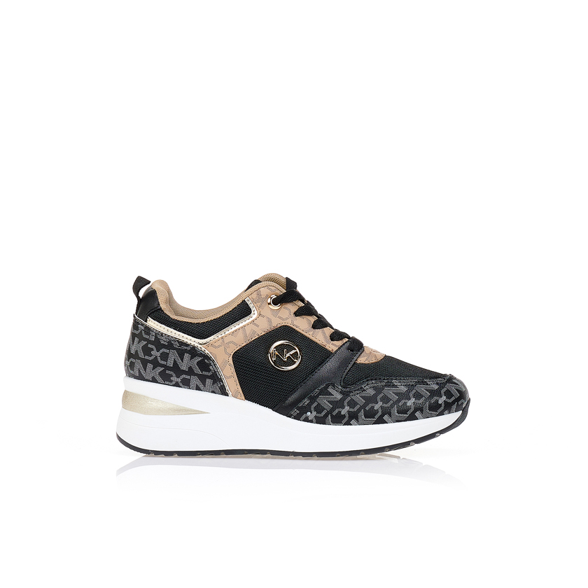 Αθλητικά δίχρωμα με χρυσές λεπτομέρειες ΜΑΥΡΟ