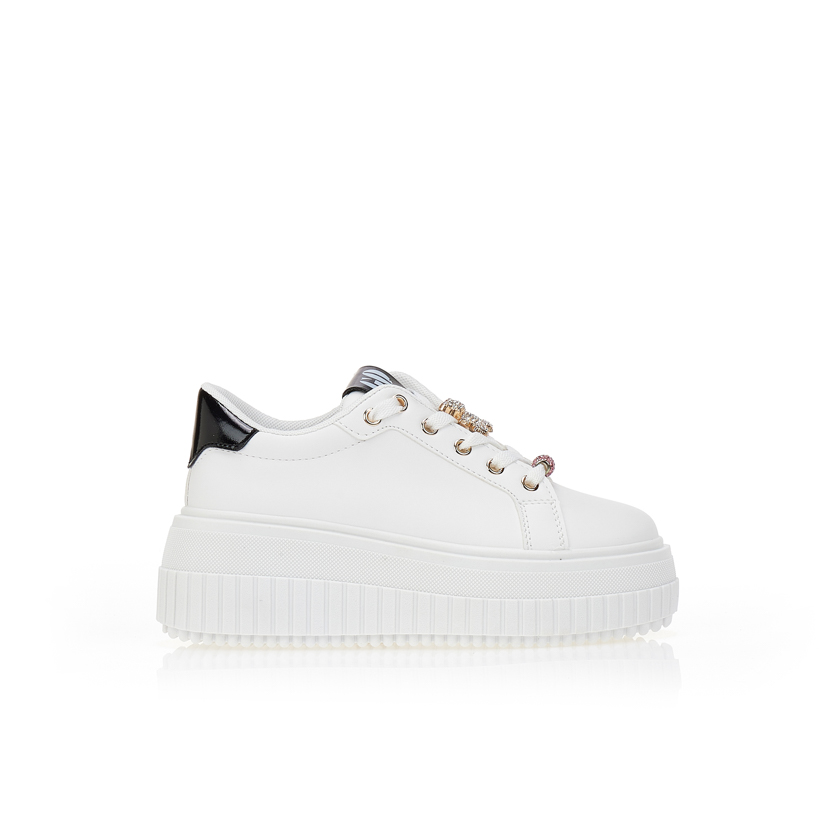 Sneakers με πλατφόρμα και χρυσά στολίδια ΜΑΥΡΟ