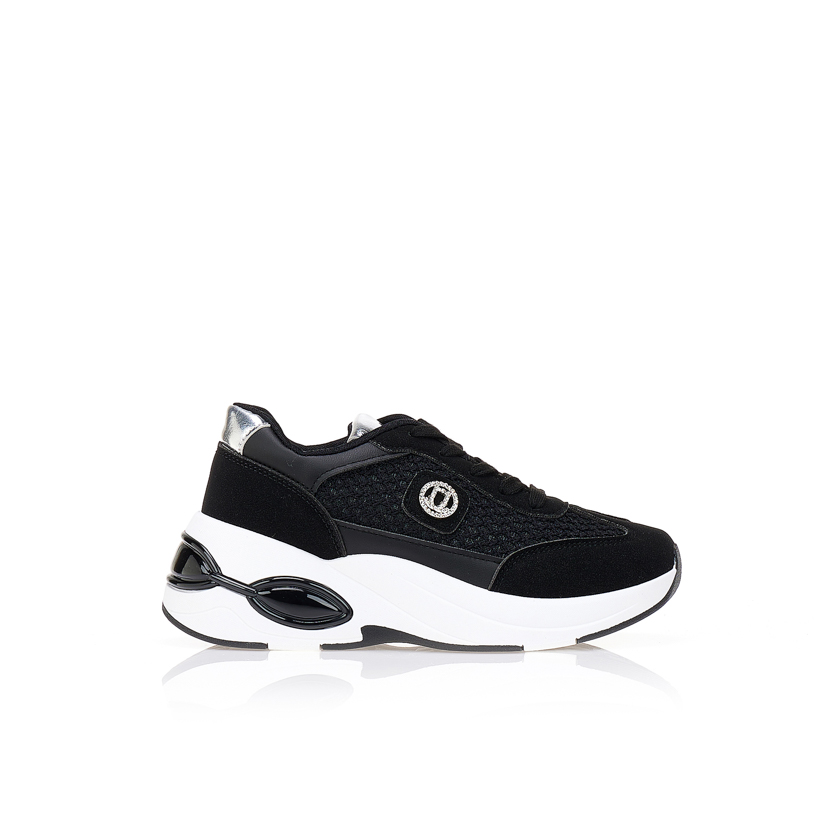 Αθλητικά με συνδυασμό χρωμάτων & υλικών ΜΑΥΡΟ