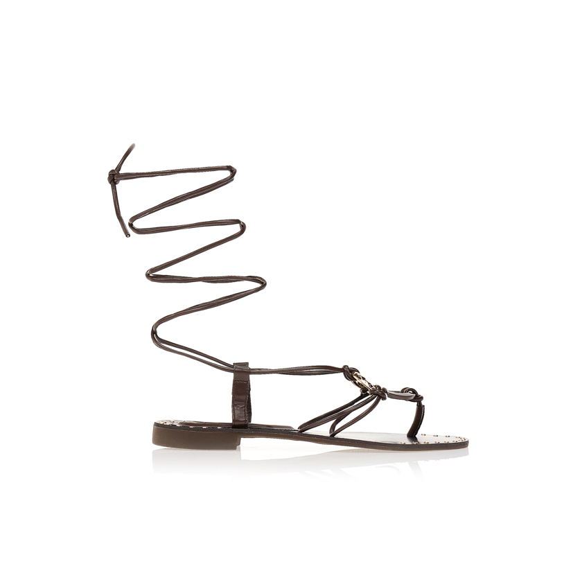 Tsoukalas Σανδάλια καφέ με αγκράφα και λουράκια ΚΑΦΕ