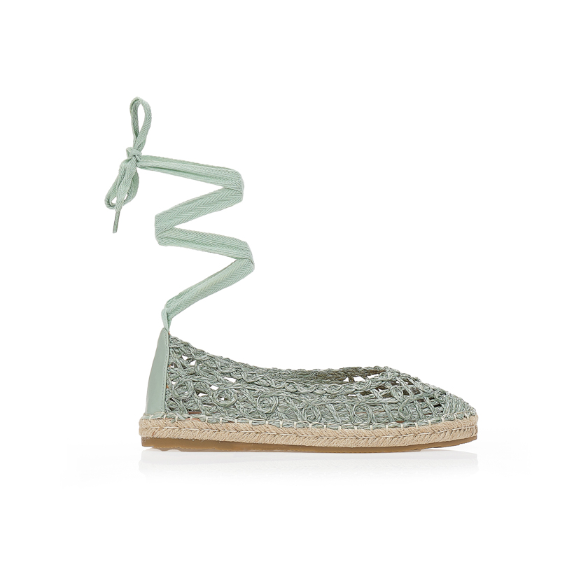 Εσπαντρίγιες με ψάθινο μοτίβο ΠΡΑΣΙΝΟ