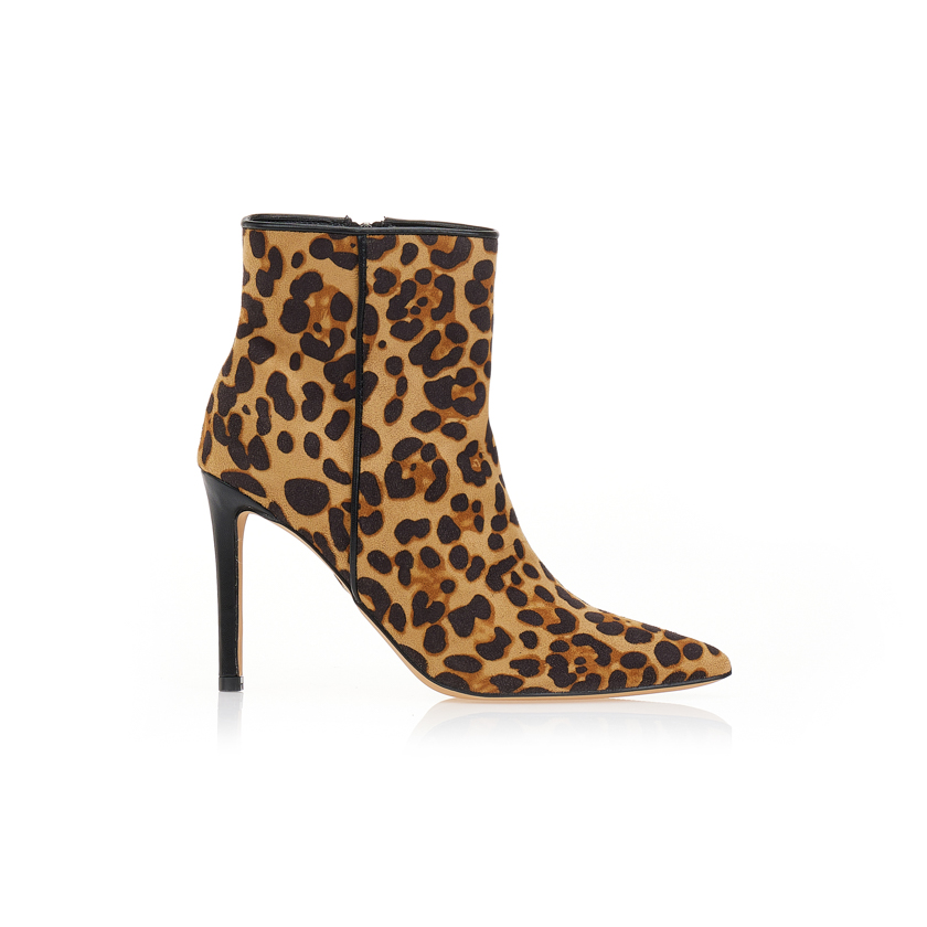 Μποτάκια TSOUKALAS σουέτ animal print ΛΕΟΠΑΡ