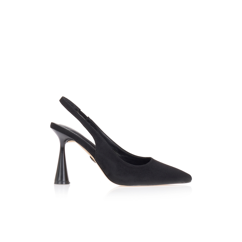 Γόβες TSOUKALAS μαύρες σουέτ slingback ΜΑΥΡΟ